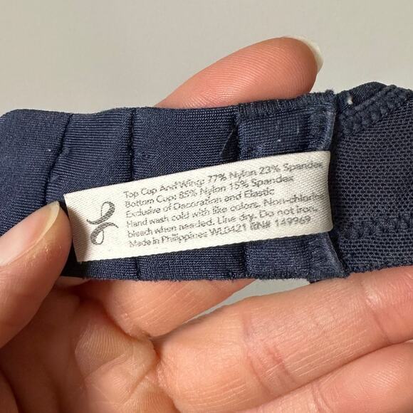 Lively Navy Blue & Orange Floral Underwire Bra Women's 34C - Picture 8 of 8